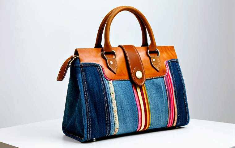 헌옷을 이용한 소품 만들기 - Upcycled Denim Handbag**
"Close-up shot of a stylish handbag crafted from repurposed denim, fully c...