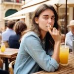 Home 10 친환경 빨대 종류 및 비교 - **Soggy Paper Straw Disappointment:** "A young woman in her early twenties, dressed in a chic, casua...